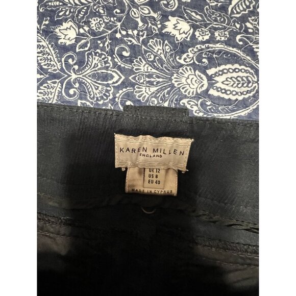 Karen Millen Navy Blue England Cargo Moto Tapered Pants Size 8 - Picture 7 of 10